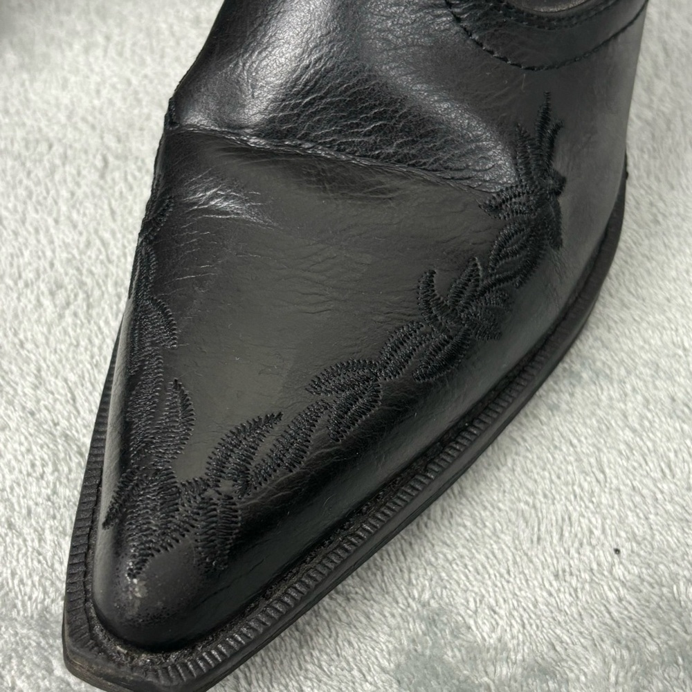 Roper Boots Women Size 7.5 Black Emma Western Pointed Toe Ankle Booties - Picture 13 of 13